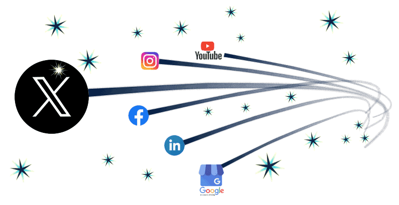 Shooting Stars with X logo Out Front