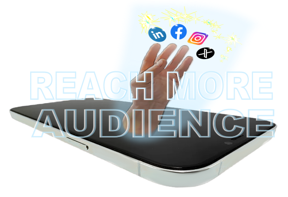 A Hand Rising from a Mobile Phone Reaching for Social Media icons.